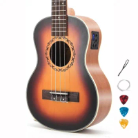 Ukulele 23 26 In Mini Electric Acoustic Guitar Concert Tenor Picea Asperata Spruce Gradient Sunset 4 Strings Ukelele Guitarra