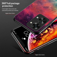 Oneplus Nord 2T Nord2T 5G CPH2399 CPH2401 Case Starry Pattern Tempered Glass Hard Back Cover Silicone Bumper for Oneplus Nord 2T