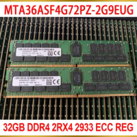 1Pcs For MT RAM 32G 32GB DDR4 2RX4 2933 ECC REG Server Memory MTA36ASF4G72PZ-2G9EUG
