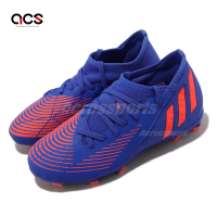 adidas 足球鞋 Predator Edge 3 FG J 童鞋 中童 小朋友 藍 橘紅 草地 愛迪達 GW2361
