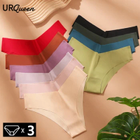 WarmSteps 3Pcs Women's Underwear Seamless Thongs Female Brazilian Panties Silk Lingerie Intimate Briefs 3 Pieces Free Shipping