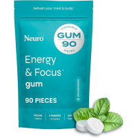 Neuro Energy & Focus Gum - 40mg Natural Caffeine Gum & Nootropic Energy with L-Theanine & B Vitamin