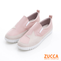 ZUCCA-雙色拼貼星星平底鞋-粉-z6820pk