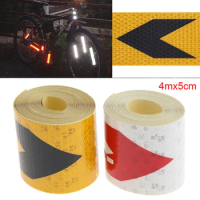 5x400CM Durable Any Clipping Arrow Security Warning Reflective Tape Car Body Sticker for Cars / Trucks / Motorcycles / Bicycle