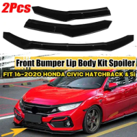 For Honda Civic Hatchback &amp; Si 2016-2020 Car Front Bumper Splitter Lip Diffuser Spoiler Cover Body Kit Deflector Lips Body Kit