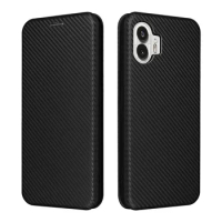 Nothing Phone 2 Phone2 Nothing2 II Two Flip Case Luxury Carbon Fiber SKIN Leather BOOK Full Cover For Nothing Phone 2 Phone Bags
