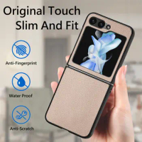 For Galaxy Z Flip5 Shockproof Slim Leather Phone Case for Samsung Galaxy Z Flip 5 5G Flip5 Folding Fashion Cover