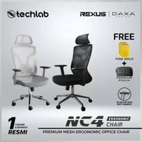 Rexus NC4 / NC-4 Ergonomic Office Chair Kursi Kantor Adjustable Headrest | NC 4 Rexus Hitam