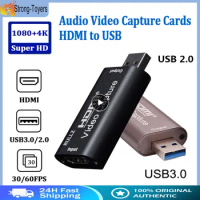 1~7PCS 4K HDMI-compatible Video Capture Card Streaming Board Capture USB 3.0 1080P Card Grabber Recorder Box For PS4 Game DVD
