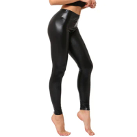 Women's Metallic Shiny Leggings Faux Leather Pants Elastic Waistband Tights for Party Dance Disco Costume Pole Dance Clothing