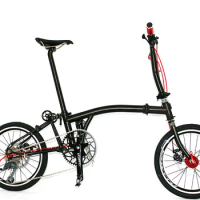 Titanium 8 Speed Folding Bike Titanium Frame/Fork/Seat Tube/Stem Disc Brake Folding Bicycle 16inch Folding Bike