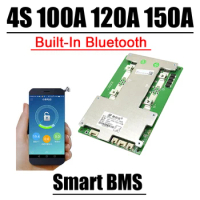 Built-in Bluetooth 4S 12V LifePo4 Li ion Lithium Battery Protection Board balance Smart APP BMS 100A 120A 150A Support Series