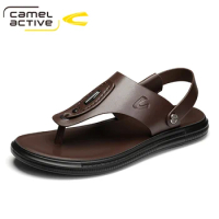 Camel Active Leather Men Shoes Summer New Large Size Men's Sandals Men Sandals Fashion Sandals Slippers Big Size 38-44