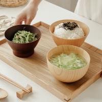 日式木碗米飯碗沙拉碗天然酸棗木寶寶木碗面碗家用餐具大小號