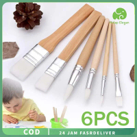 (6pcs)  Kuas Lukis  Kuas Lukis Set Paint Brush Kuas Melukis Cat Kuas Nylon Round Flat Brush Kuas Luk