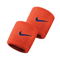 【NIKE 耐吉】護腕 Swoosh Wristbands 男女款 球類運動 一對入 勾勾 橘 藍(N000156580-4OS)