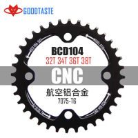 Aluminum Alloy Single Speed System Wide Chain Leaflet 104 BCD RUNDE 32 34 36 38 T MTB Bicycle Ring Bike Crankset Plate Chainring