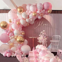 Pink Balloon Garland Arch Kit Birthday Party Decorations Kids Birthday Foil White Gold Balloon Wedding Decor Baby Shower Globos