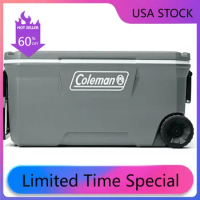 Leak-Proof Wheeled Cooler with 100+ Can Capacity Coleman 316 Series Insulated Portable Cooler with Heavy Duty Wheels