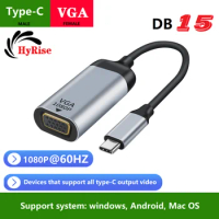 USB C to DisplayPort Converter Cable, 1080P VGA Type C Thunderbolt 3 Compatible to Female DP Cable for MacBook Galaxy Huawei