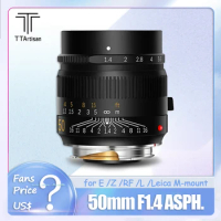 TTArtisan 50mm F1.4 ASPH Manual Focus Large Aperture Camera Lens for Nikon Z Canon RF Sony E A7III Leica M Sigma L Mount