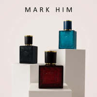 Mark Him Parfum Set 30ML*3 EDP Wangi Biru Murni untuk Pria Top Notes Mints Apel Lemon Middle Notes T