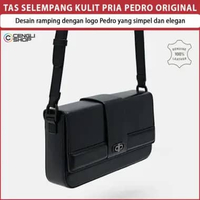 TAS SELEMPANG KULIT PRIA PEDRO ORIGINAL SLING BAG BRANDED DESAIN RAMPING LOGO PEDRO SIMPEL ELEGAN HI