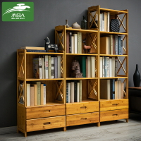 木馬人簡易書架抽屜書柜簡約現代置物落地客廳非實木多層收納儲物