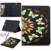 case for Samsung Galaxy Tab S3 9.7 SM-T820 T825 Cover Tablet Smart Painted Bracket Funda For Samsung Tab S3 T820 Case Cover +pen