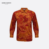 Keris Gallery Kemeja Batik Reguler Fit Lengan Panjang Motif Nogo Satriyo - Merah 14 1/2 Merah