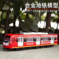 Metal Simulation Magnetic Track City Metro Train Alloy Car Model Human Voice EMU Toy Car Other Toys