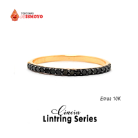 Cincin Emas Lintring Batu Hitam LTR Model Simple J5Ismoyo gold