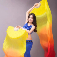 พัดมือเต้นรำสุดหรูพร้อมพู่ลอยระยิบระยับ 🎀 | แบบสองด้านสำหรับแสดง | รุ่น J8Z1 สำหรับใช้ในบ้าน
