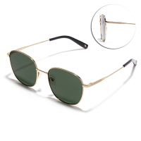 CARIN 鈦金屬方框太陽眼鏡 NewJeans代言/金 墨綠鏡片#BURKE C2