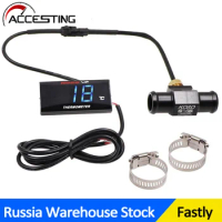 KOSO Motorcycle Thermometer For YAMXHA NMAX XMAX TMAX LED Digital Display Water Temperature Adapter Sensor Accessories Set