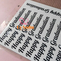 Stiker Happy Graduation 2 cm uk 20 x 20 cm Sticker Pita