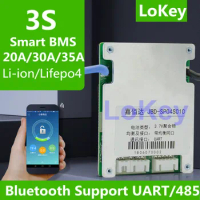 smart BMS 3S 12V 20A 30A 35A lithium li ion lipo lifepo4 batterys balance board BMS with communication 485/UART and Bluetooth