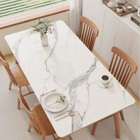 意式仿大理石紋餐桌墊輕奢高階感可裁剪防油防水防燙茶几巖板桌墊