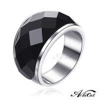 鋼戒指 AchiCat 尊貴魅力 黑瑪瑙戒指 個性戒指 送刻字 A625