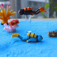 1 PCS Creative Divers Figurine Ornaments Simple 3D Model Micro Landscape Exquisite Underwater World Action Figures