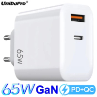 UNIDOPRO PD 65W USB C GaN Charger &amp; Quick Charge 3.0 for MacBook Pro/Air,iPad Pro iPhone 13 12 11 Pro Max,Xiaomi Redmi,Galaxy