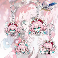 พวงกุญแจอะคริลิค, Honkai Star Rail Hyacine น่ารัก, ตกแต่งกระเป๋า, ของเล่นคอลเลกชัน, พวงกุญแจ