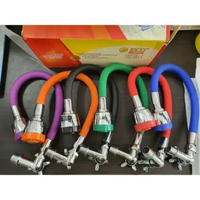 kran tembok angsa fleksible bungkus karet warna ISCO hijau