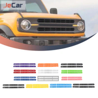 JeCar ABS Car Center Grill Covers Trim Stickers Grille Net Mesh Ornament For Ford Bronco 2021+ Auto Exterior Accessories
