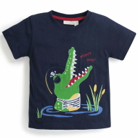 英國 JoJo Maman BeBe 超優質嬰幼兒/兒童100％純棉短袖上衣/T-shirt/動物T_快樂鱷魚 (JJBS-d8928)