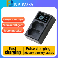 FB NP-W235 battery LCD USB dual charger for Fujifilm digital camera battery xs20 XT4 XT5 xh2s gfx100s gfx50sii dual input port