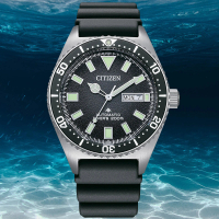 【CITIZEN 星辰】PROMASTER系列 Marine 防水200米 潛水機械腕錶 禮物推薦 畢業禮物(NY0120-01E)