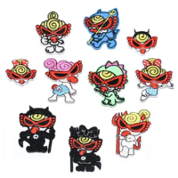 10Pcs Cute Hysteric Mini Cartoon Series Ironing Embroidered Patches For Sew on Clothes Decor Jeans Hat Sticker Applique Badge