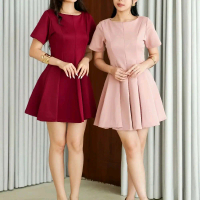 AZALIA Dress Scuba Midi Gaun Casual Baju Seksi Wanita Pesta Natal dress Melar Dewasa Remaja