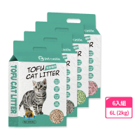 【收納部屋】6入組-Pet Castle豆腐貓砂6L(豆腐砂 除臭貓砂)